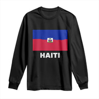 Vintage Distressed Haiti Flag Long Sleeve Shirt Haitian Heritage Pride
