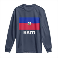 Vintage Distressed Haiti Flag Long Sleeve Shirt Haitian Heritage Pride