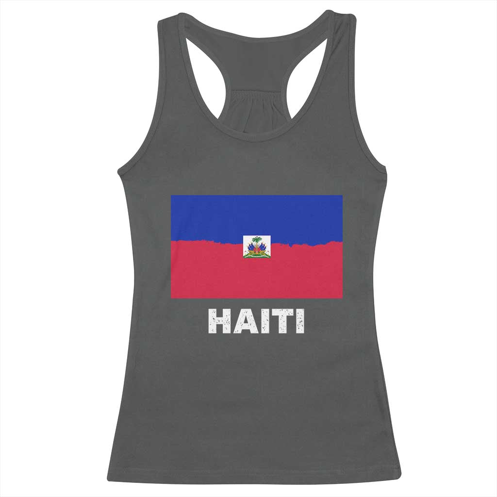Vintage Distressed Haiti Flag Racerback Tank Top Haitian Heritage Pride