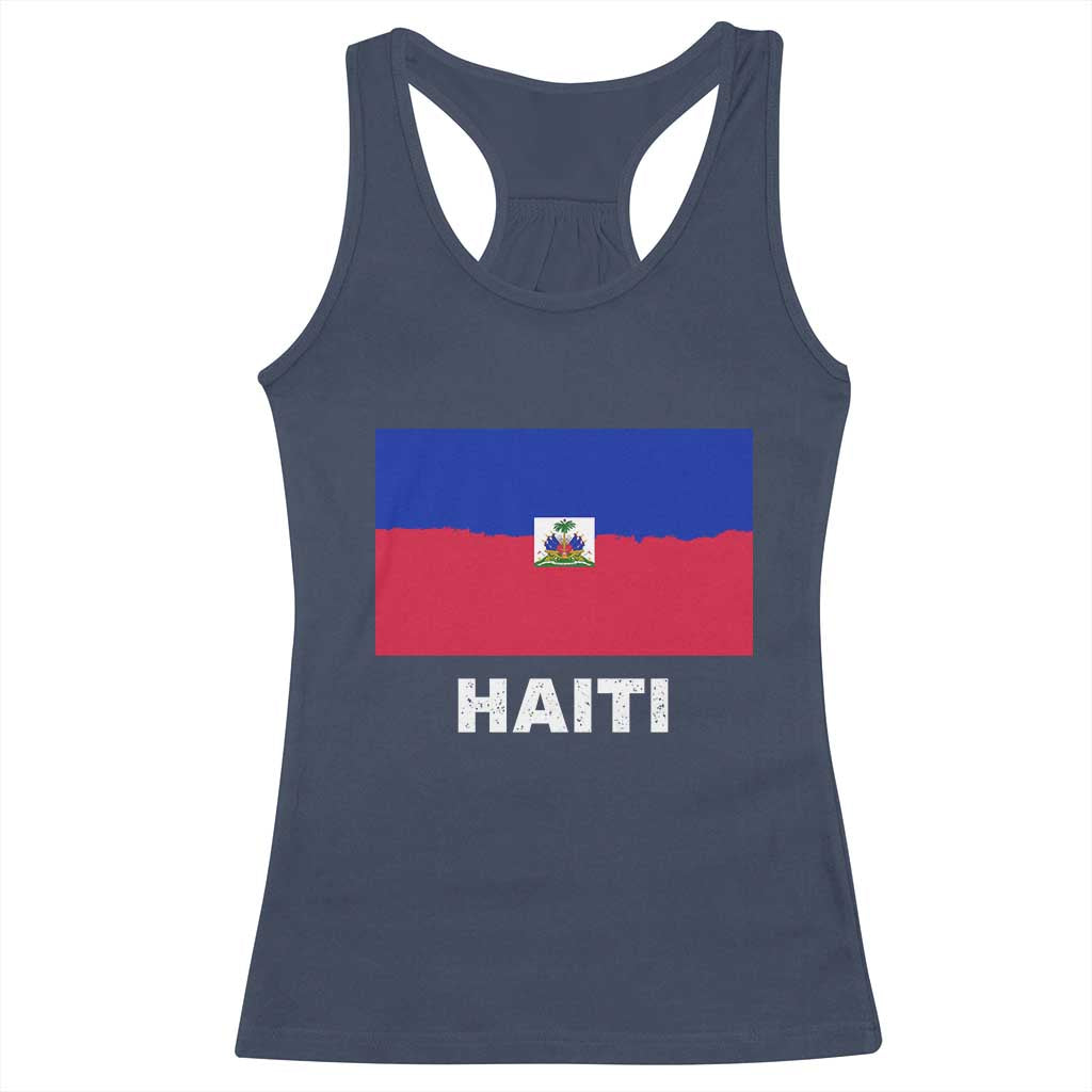 Vintage Distressed Haiti Flag Racerback Tank Top Haitian Heritage Pride