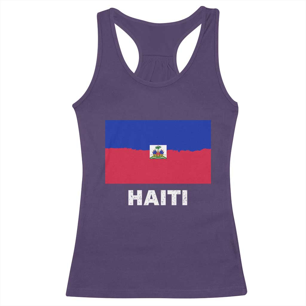 Vintage Distressed Haiti Flag Racerback Tank Top Haitian Heritage Pride