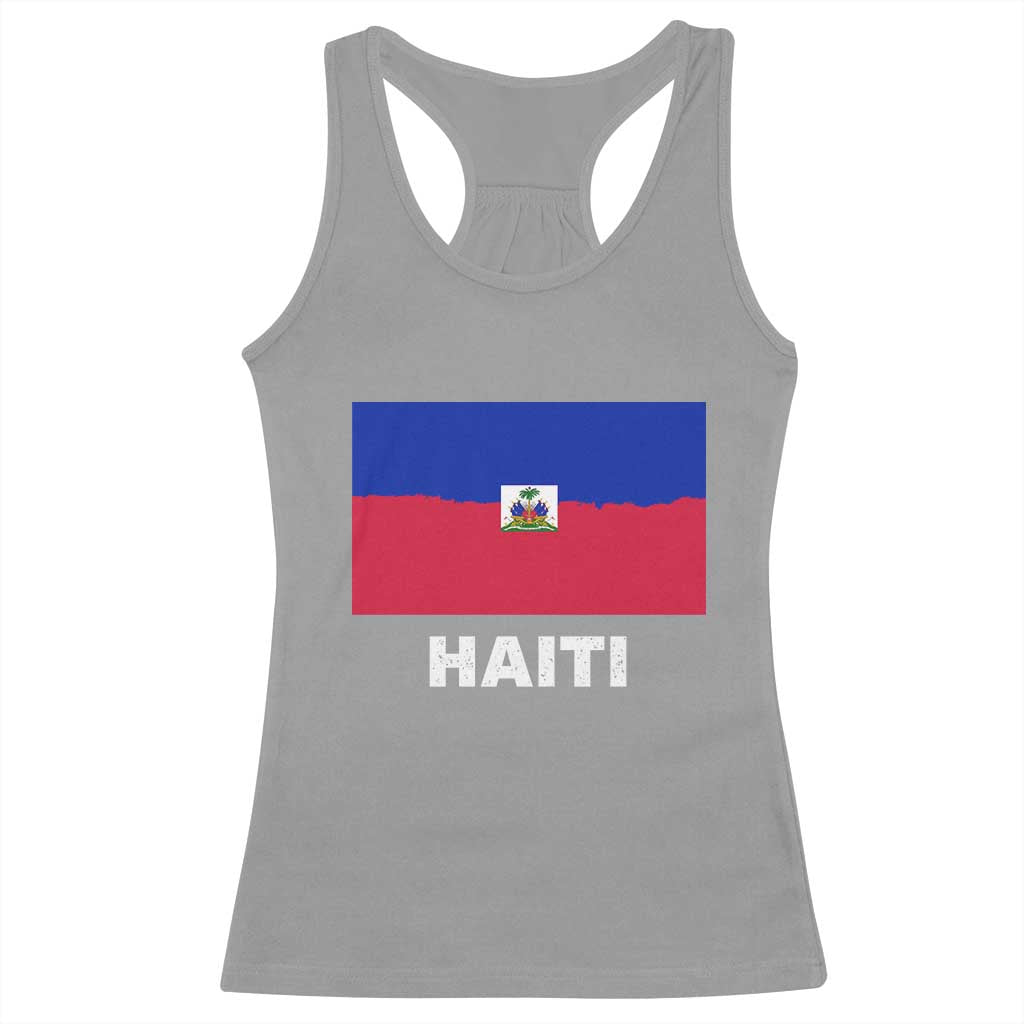 Vintage Distressed Haiti Flag Racerback Tank Top Haitian Heritage Pride