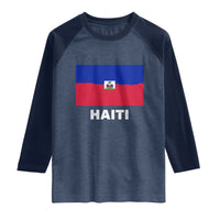 Vintage Distressed Haiti Flag Raglan Shirt Haitian Heritage Pride