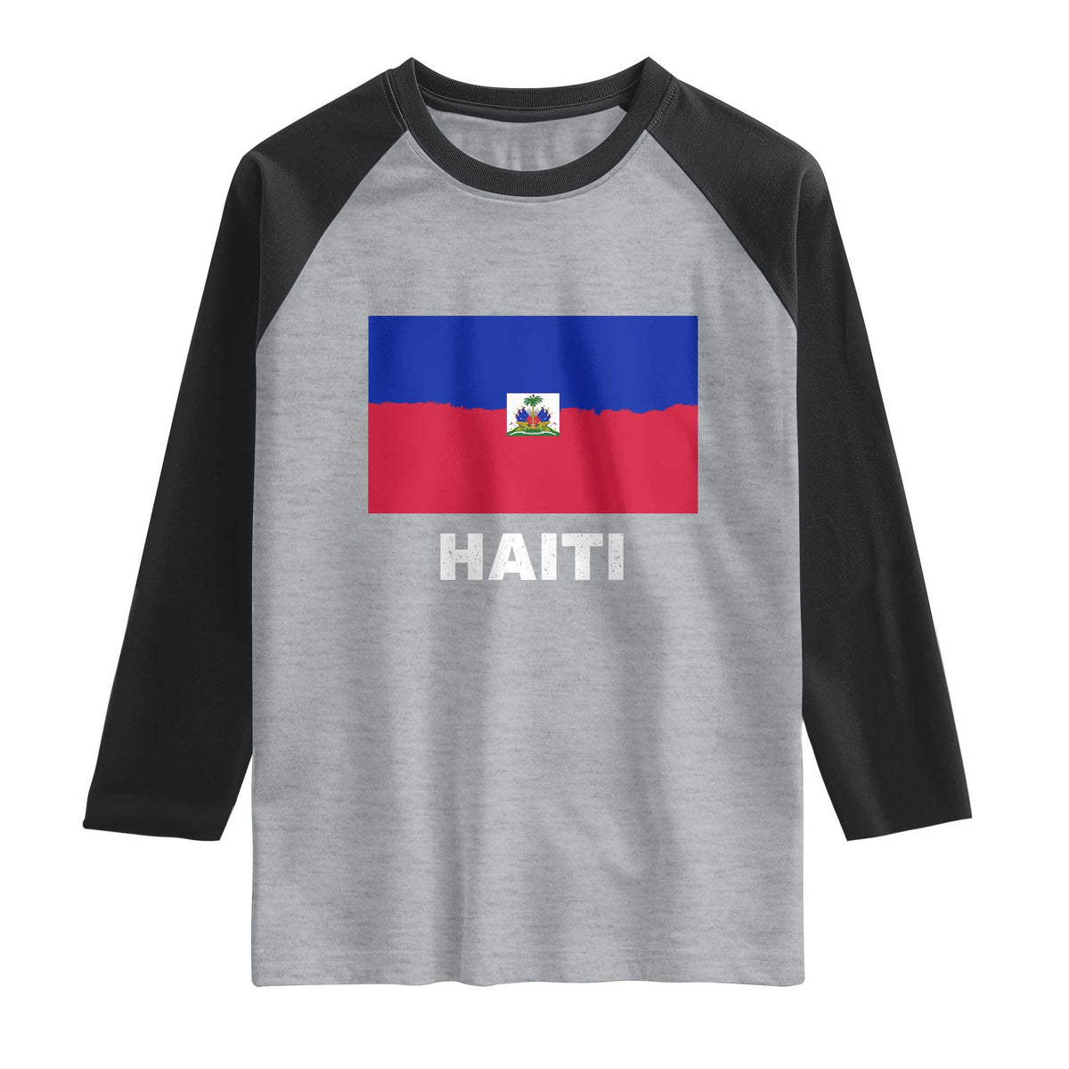 Vintage Distressed Haiti Flag Raglan Shirt Haitian Heritage Pride
