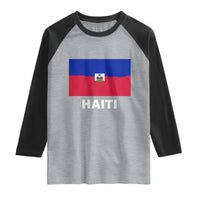 Vintage Distressed Haiti Flag Raglan Shirt Haitian Heritage Pride