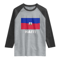 Vintage Distressed Haiti Flag Raglan Shirt Haitian Heritage Pride