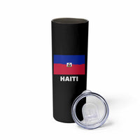 Vintage Distressed Haiti Flag Skinny Tumbler Haitian Heritage Pride