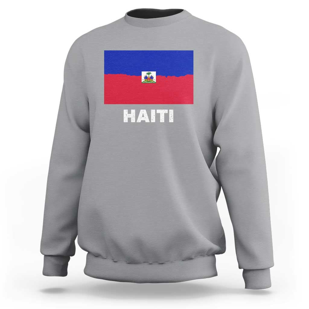 Vintage Distressed Haiti Flag Sweatshirt Haitian Heritage Pride
