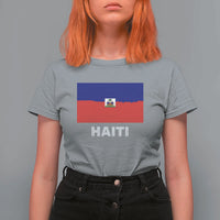 Vintage Distressed Haiti Flag T Shirt For Women Haitian Heritage Pride