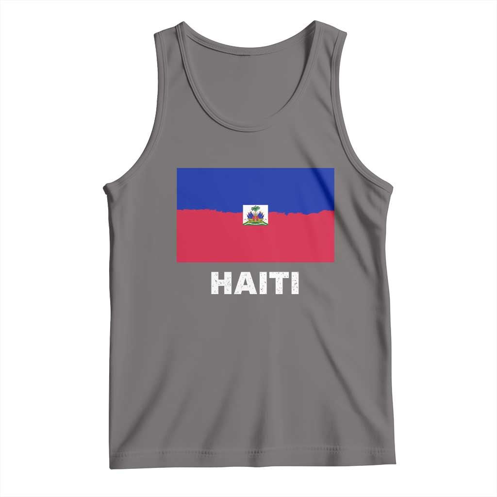 Vintage Distressed Haiti Flag Tank Top Haitian Heritage Pride