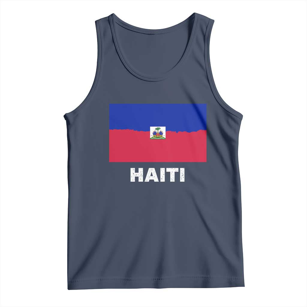 Vintage Distressed Haiti Flag Tank Top Haitian Heritage Pride