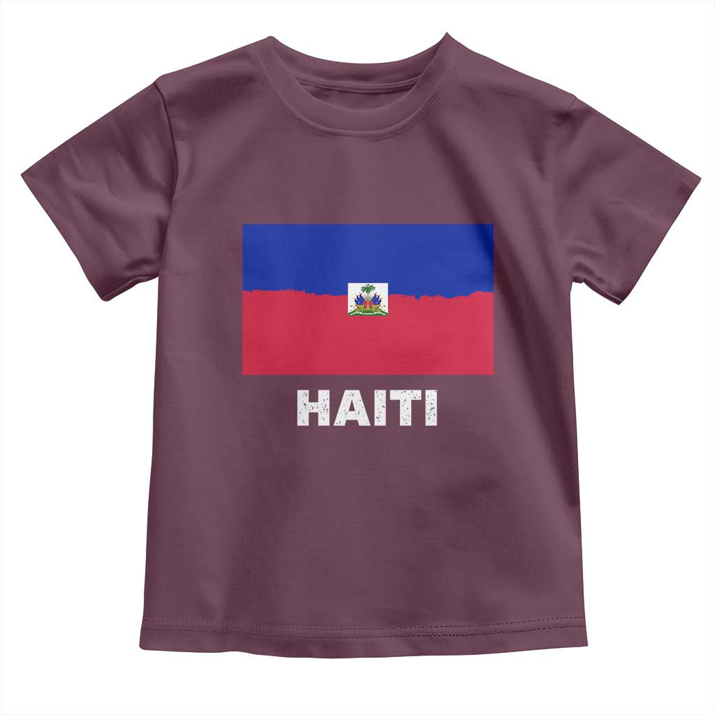 Vintage Distressed Haiti Flag Toddler T Shirt Haitian Heritage Pride