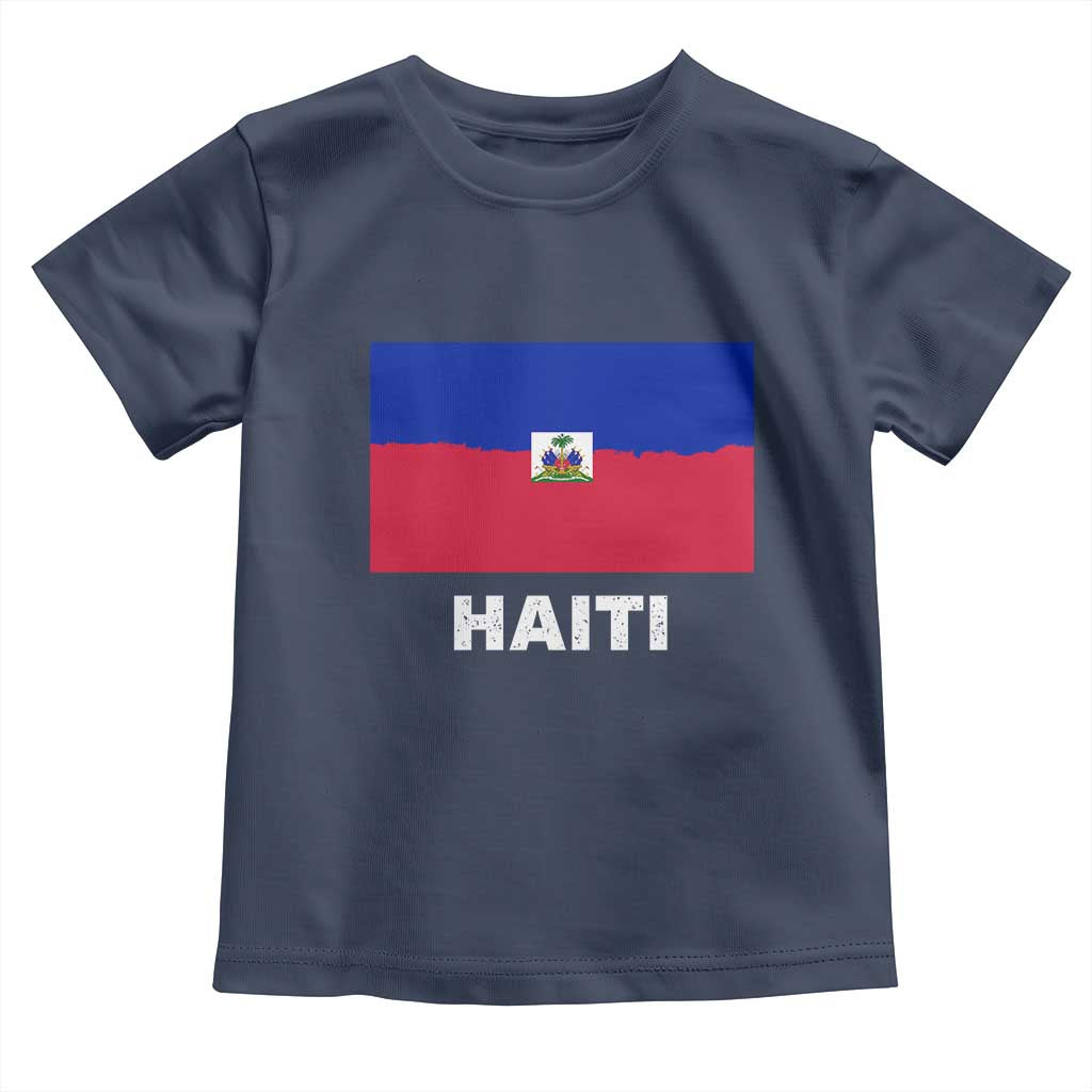 Vintage Distressed Haiti Flag Toddler T Shirt Haitian Heritage Pride