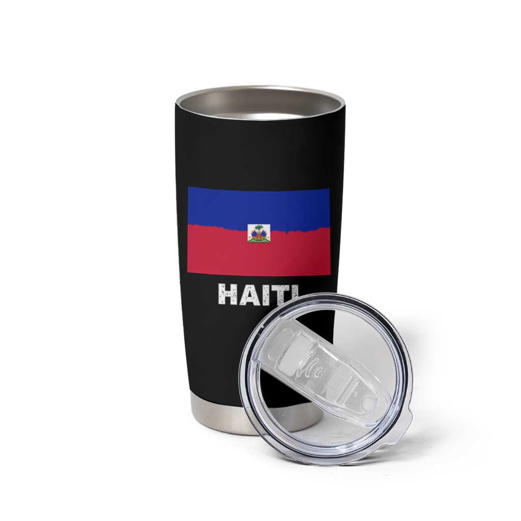 Vintage Distressed Haiti Flag Tumbler Cup Haitian Heritage Pride