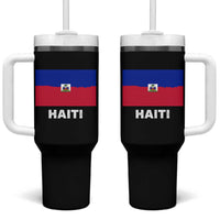 Vintage Distressed Haiti Flag Tumbler With Handle Haitian Heritage Pride