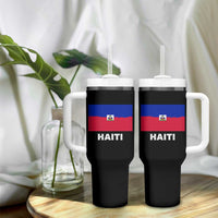 Vintage Distressed Haiti Flag Tumbler With Handle Haitian Heritage Pride