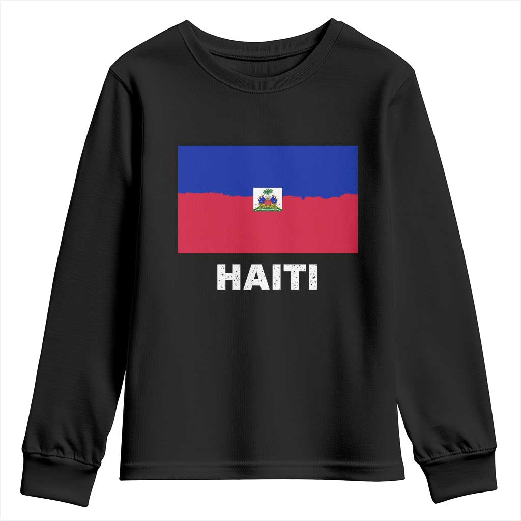 Vintage Distressed Haiti Flag Youth Sweatshirt Haitian Heritage Pride