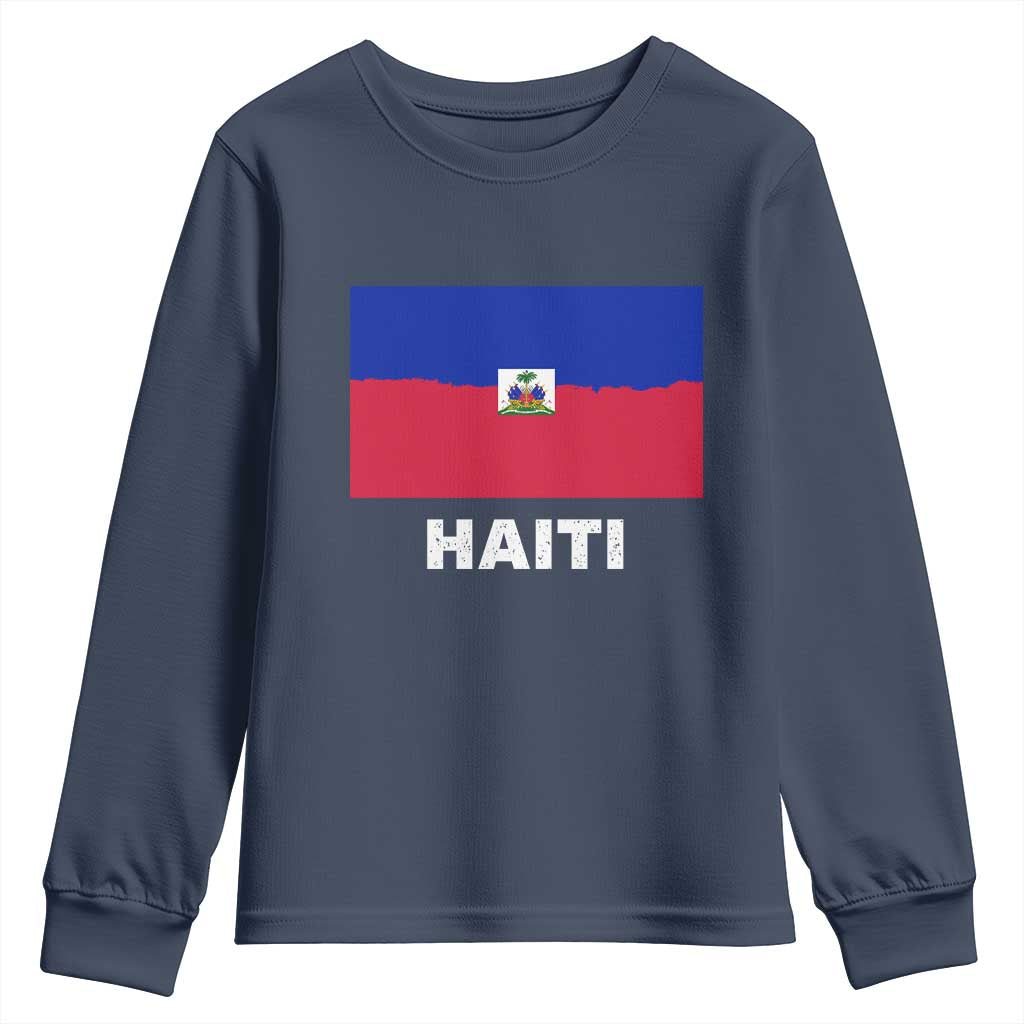 Vintage Distressed Haiti Flag Youth Sweatshirt Haitian Heritage Pride