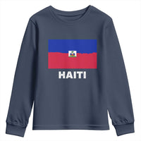 Vintage Distressed Haiti Flag Youth Sweatshirt Haitian Heritage Pride