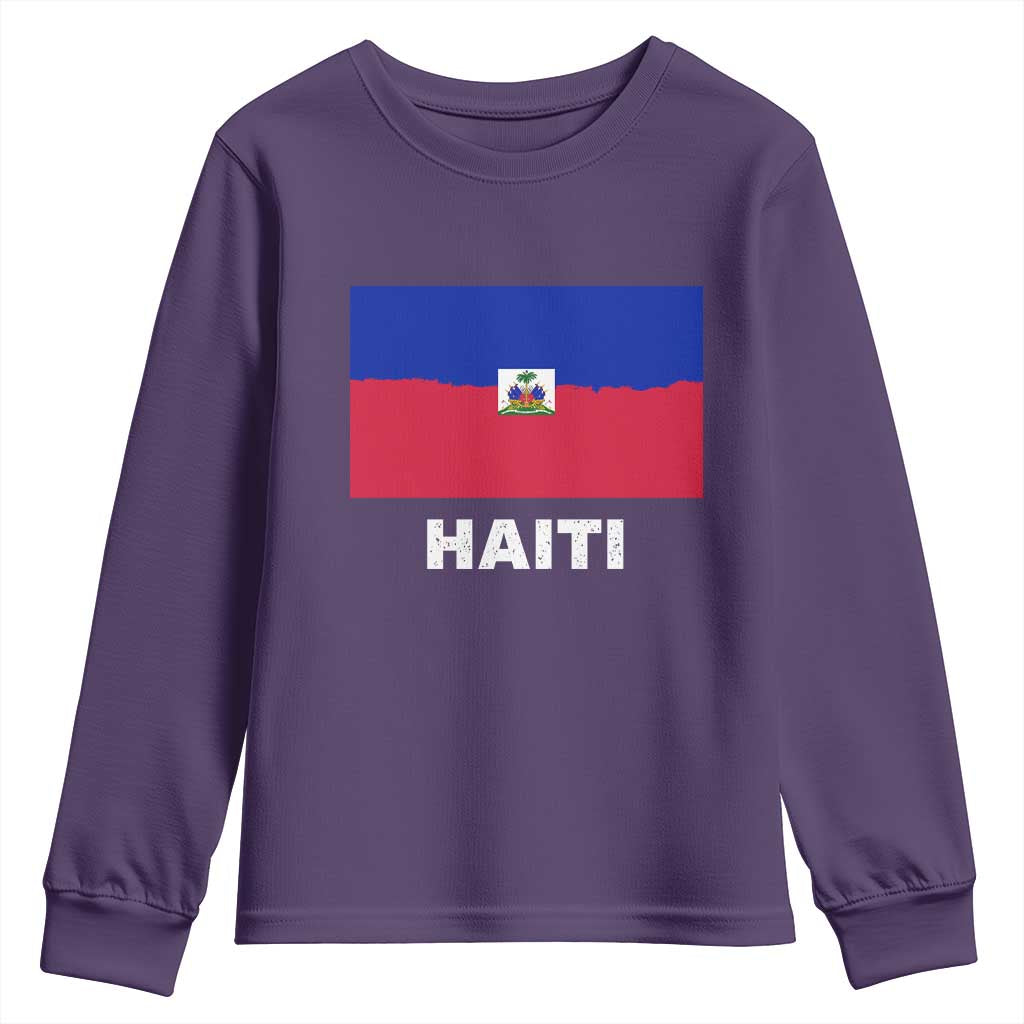 Vintage Distressed Haiti Flag Youth Sweatshirt Haitian Heritage Pride