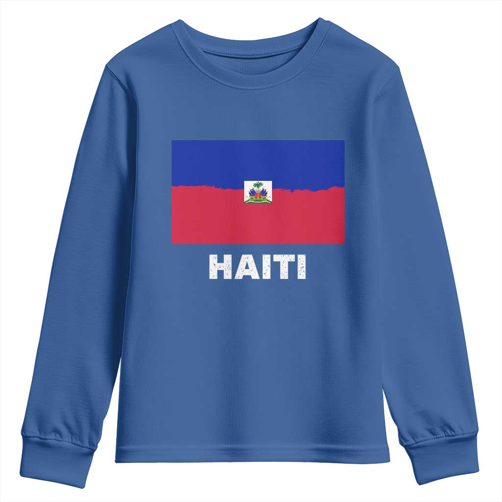 Vintage Distressed Haiti Flag Youth Sweatshirt Haitian Heritage Pride