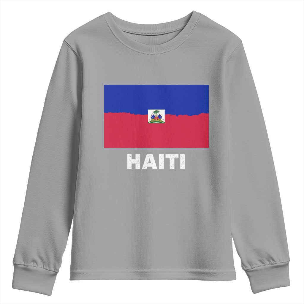 Vintage Distressed Haiti Flag Youth Sweatshirt Haitian Heritage Pride