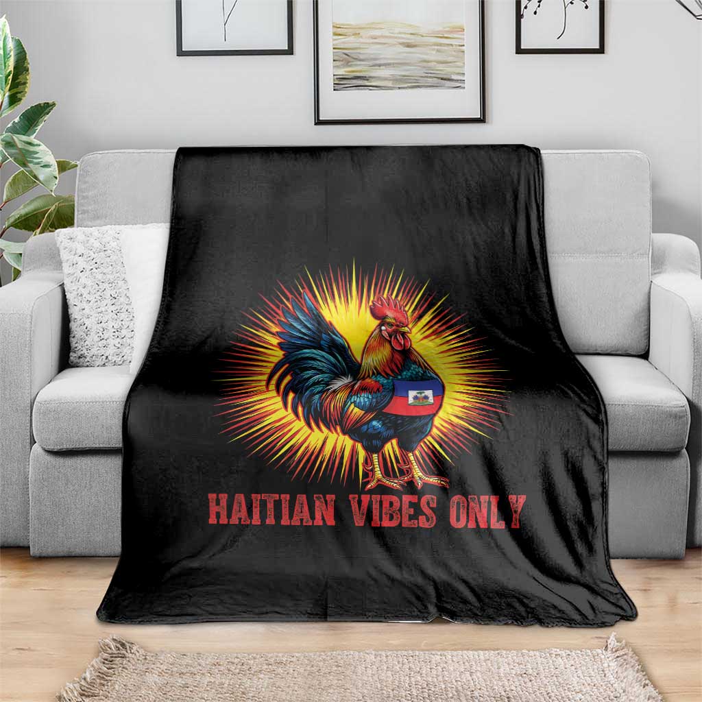 Proud Haitian Rooster Flag Throw Blanket Majestic National Symbol Haiti Heritage Pride