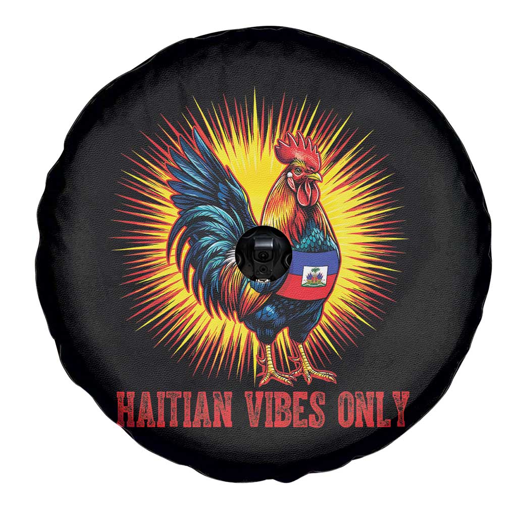 Proud Haitian Rooster Flag Spare Tire Cover Majestic National Symbol Haiti Heritage Pride