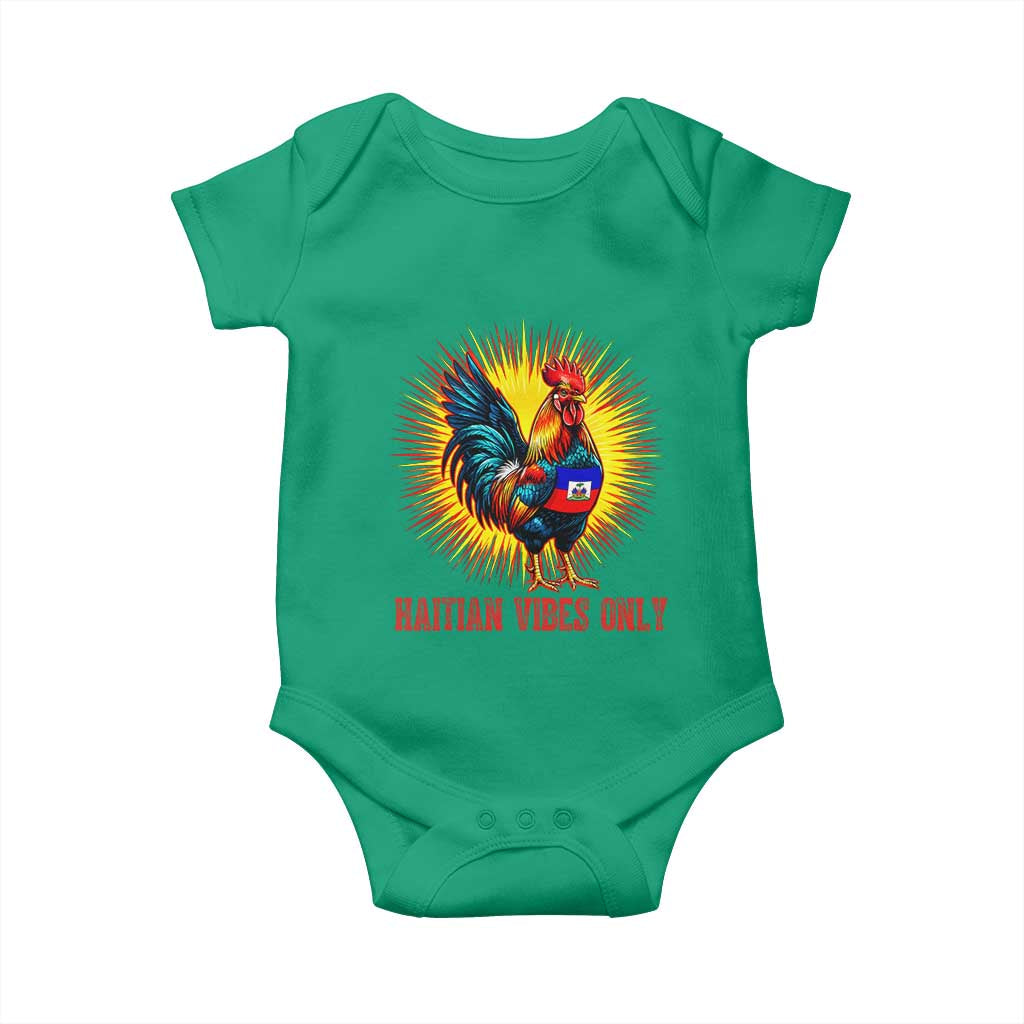 Proud Haitian Rooster Flag Baby Onesie Majestic National Symbol Haiti Heritage Pride