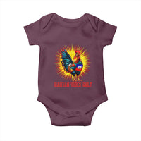 Proud Haitian Rooster Flag Baby Onesie Majestic National Symbol Haiti Heritage Pride