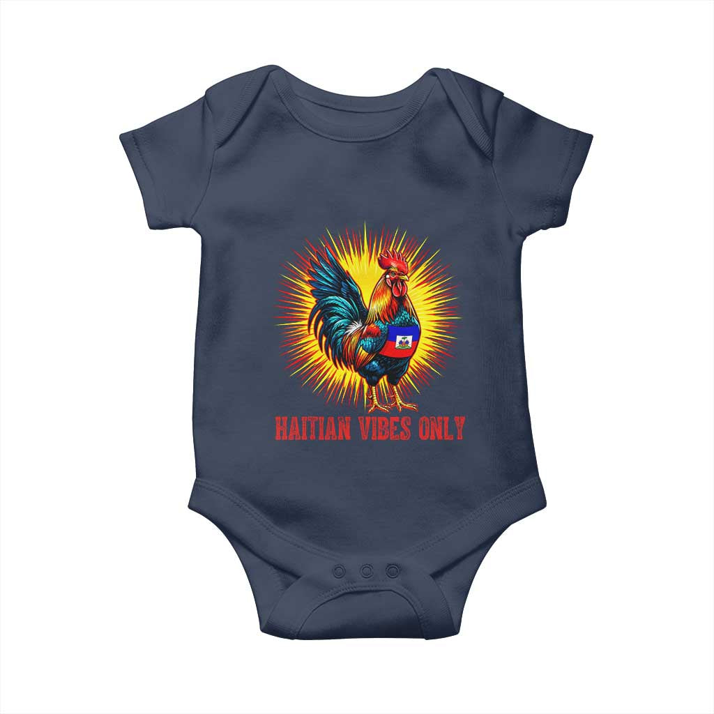 Proud Haitian Rooster Flag Baby Onesie Majestic National Symbol Haiti Heritage Pride