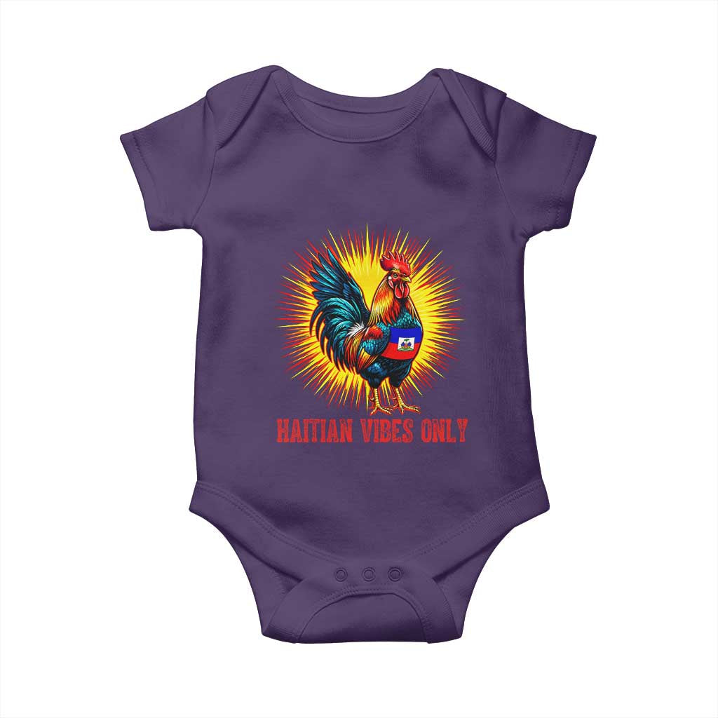 Proud Haitian Rooster Flag Baby Onesie Majestic National Symbol Haiti Heritage Pride