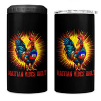 Proud Haitian Rooster Flag 4 in 1 Can Cooler Tumbler Majestic National Symbol Haiti Heritage Pride