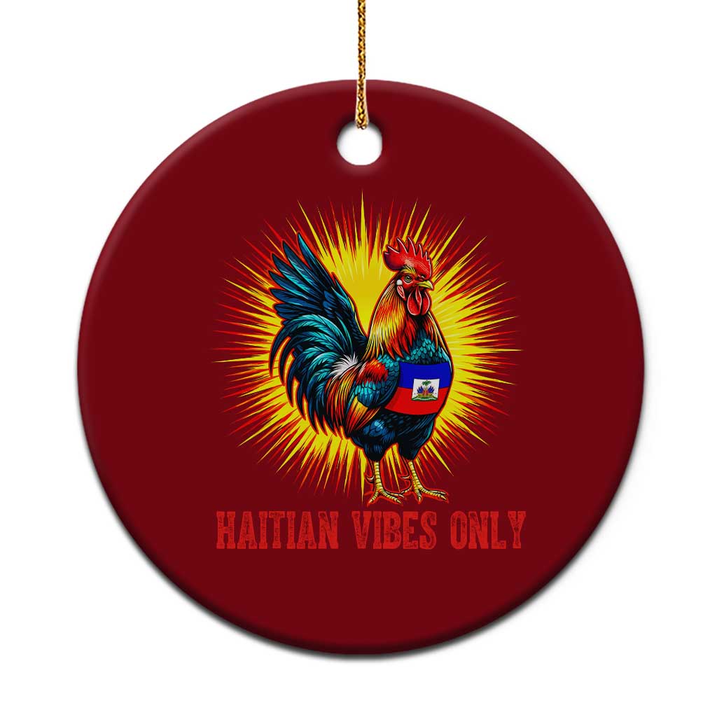 Proud Haitian Rooster Flag Ceramic Ornament Majestic National Symbol Haiti Heritage Pride