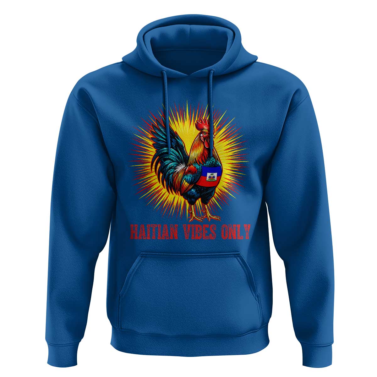 Proud Haitian Rooster Flag Hoodie Majestic National Symbol Haiti Heritage Pride