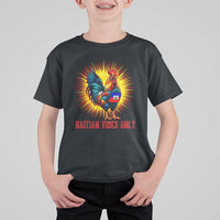 Proud Haitian Rooster Flag T Shirt For Kid Majestic National Symbol Haiti Heritage Pride