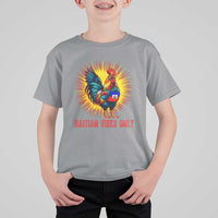 Proud Haitian Rooster Flag T Shirt For Kid Majestic National Symbol Haiti Heritage Pride