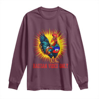 Proud Haitian Rooster Flag Long Sleeve Shirt Majestic National Symbol Haiti Heritage Pride