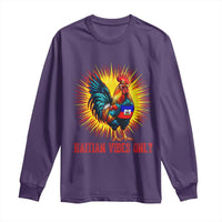 Proud Haitian Rooster Flag Long Sleeve Shirt Majestic National Symbol Haiti Heritage Pride