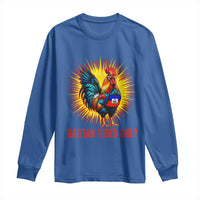 Proud Haitian Rooster Flag Long Sleeve Shirt Majestic National Symbol Haiti Heritage Pride
