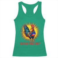 Proud Haitian Rooster Flag Racerback Tank Top Majestic National Symbol Haiti Heritage Pride
