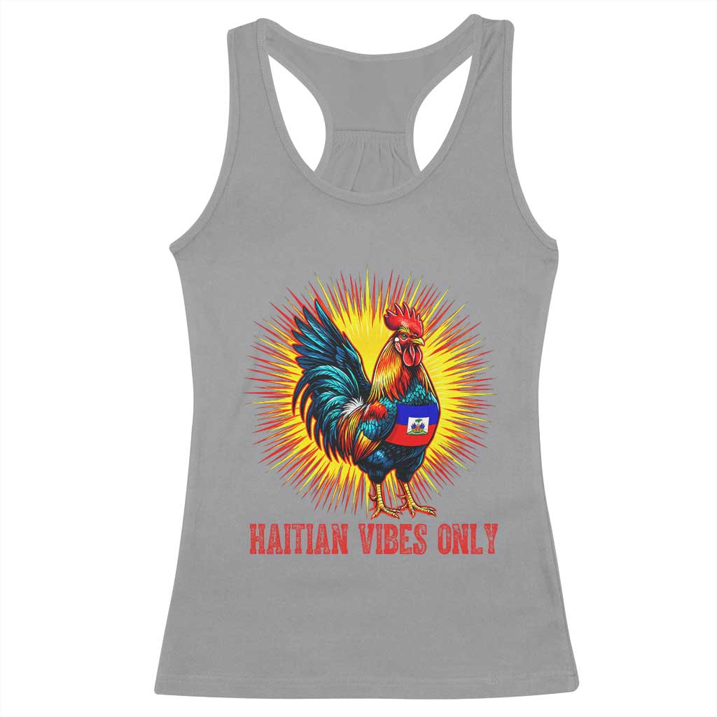 Proud Haitian Rooster Flag Racerback Tank Top Majestic National Symbol Haiti Heritage Pride