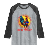 Proud Haitian Rooster Flag Raglan Shirt Majestic National Symbol Haiti Heritage Pride