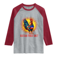 Proud Haitian Rooster Flag Raglan Shirt Majestic National Symbol Haiti Heritage Pride