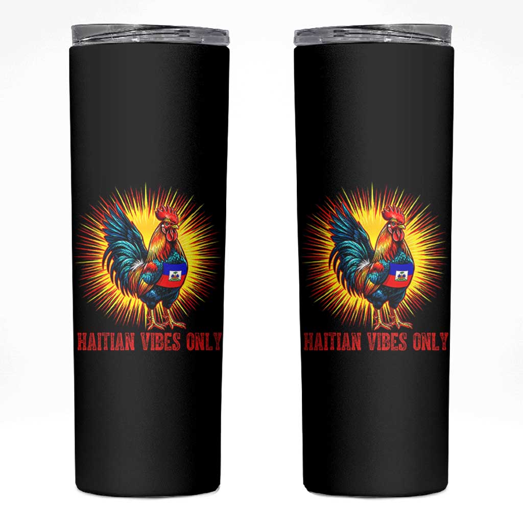 Proud Haitian Rooster Flag Skinny Tumbler Majestic National Symbol Haiti Heritage Pride