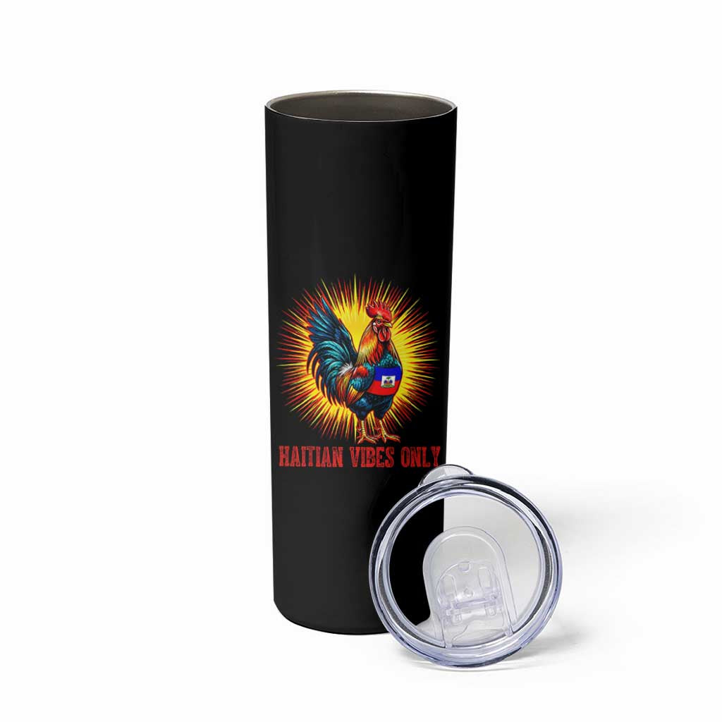 Proud Haitian Rooster Flag Skinny Tumbler Majestic National Symbol Haiti Heritage Pride