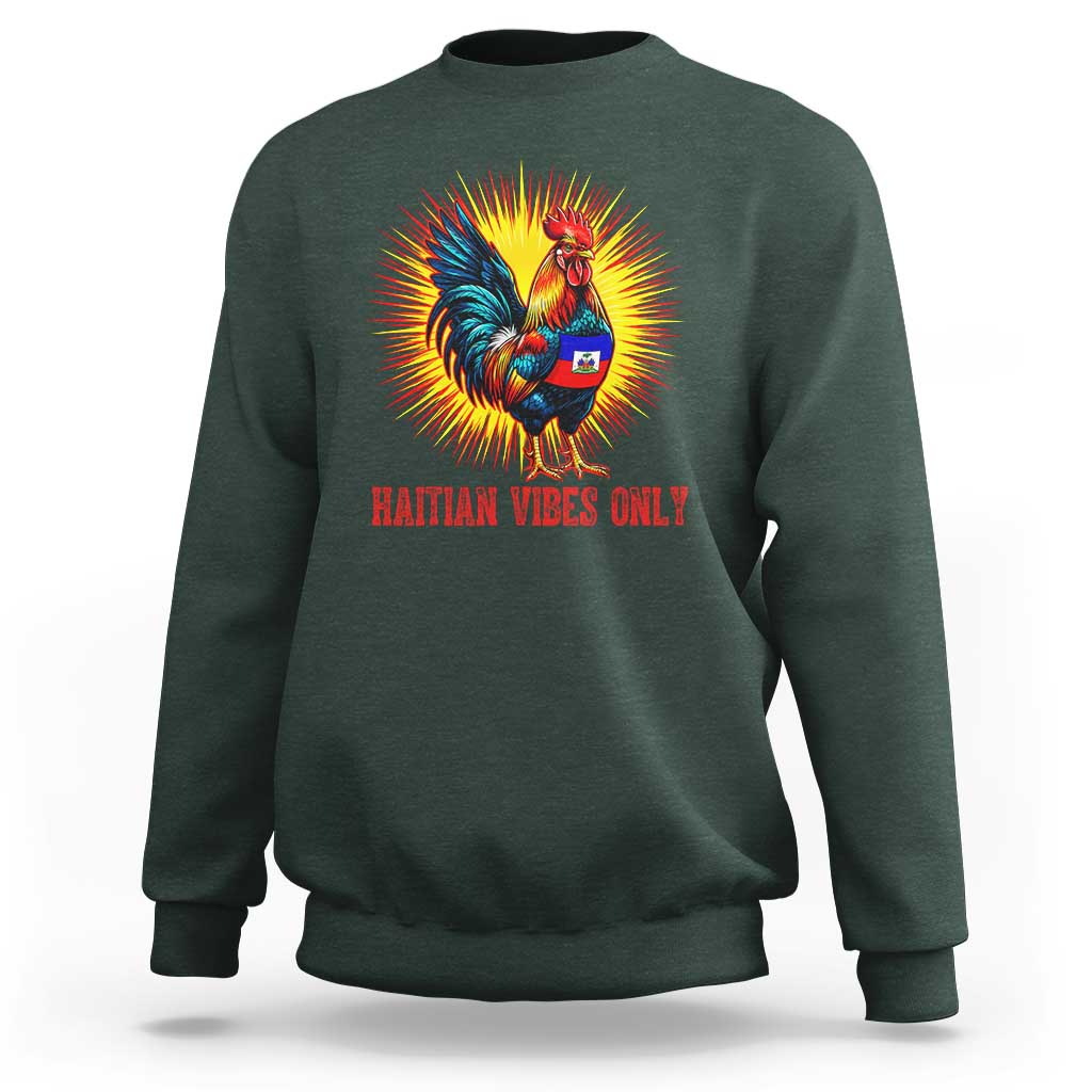 Proud Haitian Rooster Flag Sweatshirt Majestic National Symbol Haiti Heritage Pride
