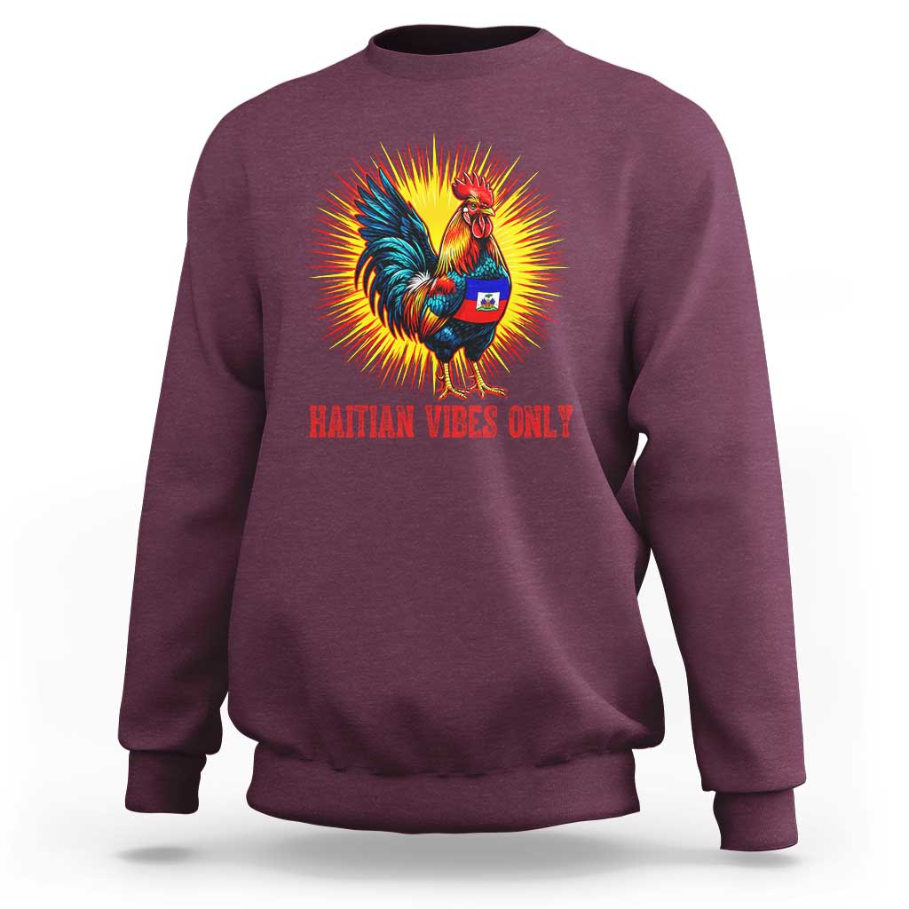 Proud Haitian Rooster Flag Sweatshirt Majestic National Symbol Haiti Heritage Pride