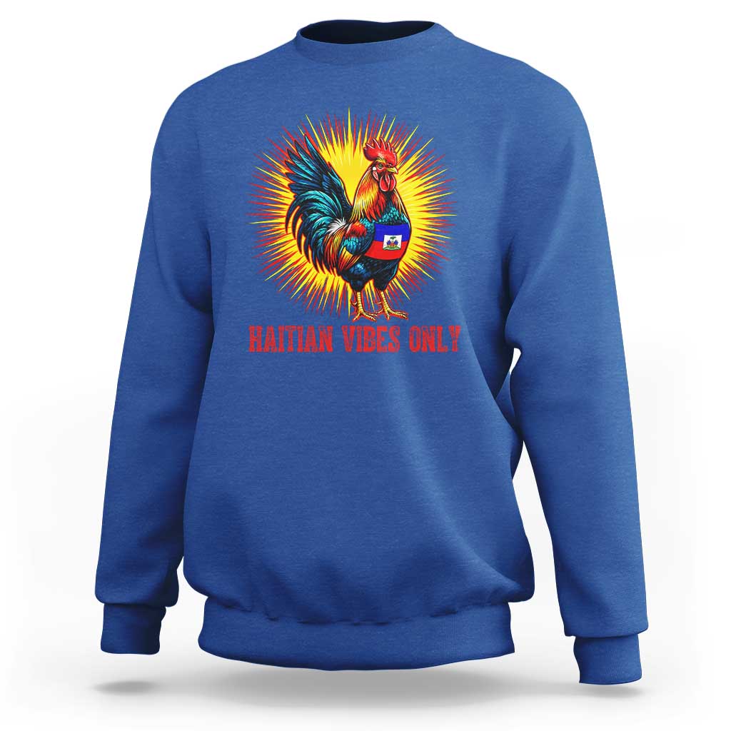 Proud Haitian Rooster Flag Sweatshirt Majestic National Symbol Haiti Heritage Pride