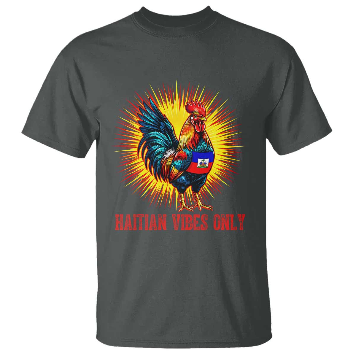 Proud Haitian Rooster Flag T Shirt Majestic National Symbol Haiti Heritage Pride